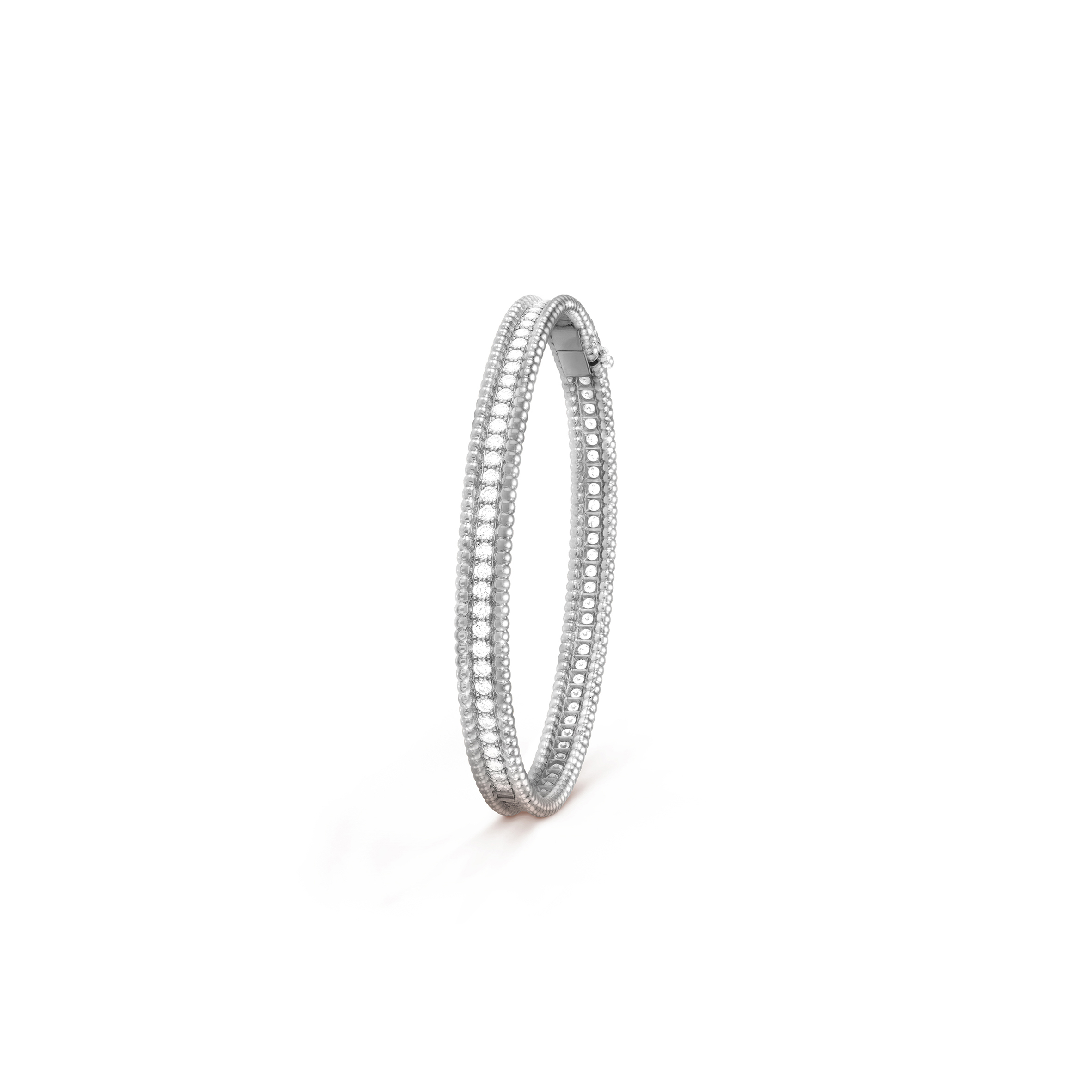 V*N CL*F arpels perlÉe diamonds bracelet, 1 row, medium model - white gold, diamond  vcarp27j00
